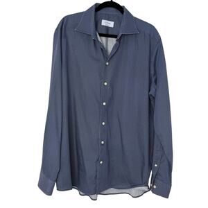 Eton Contemporary Fit Dress Shirt Men’s 18 / 46 Blue Micro Dot 100% Cotton